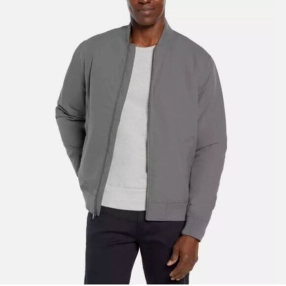 NWOT Banana Republic Mens XL Gray Lightweight Bomber Jacket 100% Polyester - Picture 1 of 9